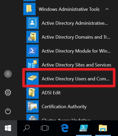Admin active directory windows 10